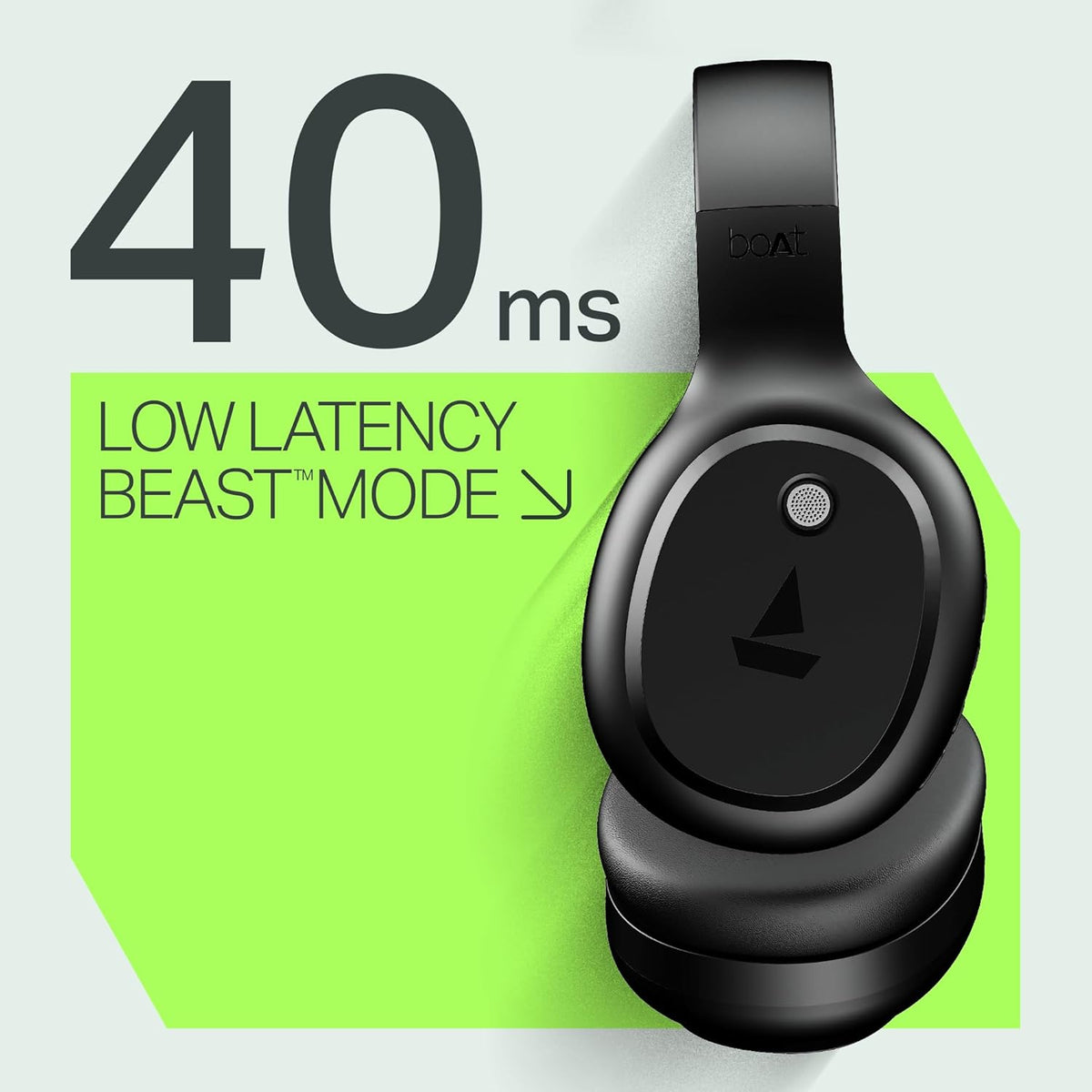 boAt Rockerz 421, 60H Battery, Low Latency(40Ms), 40Mm Drivers, ENx Tech, App Support, Bluetooth Headphones, Wireless Over Ear Headphone with Mic (Black Sabre)