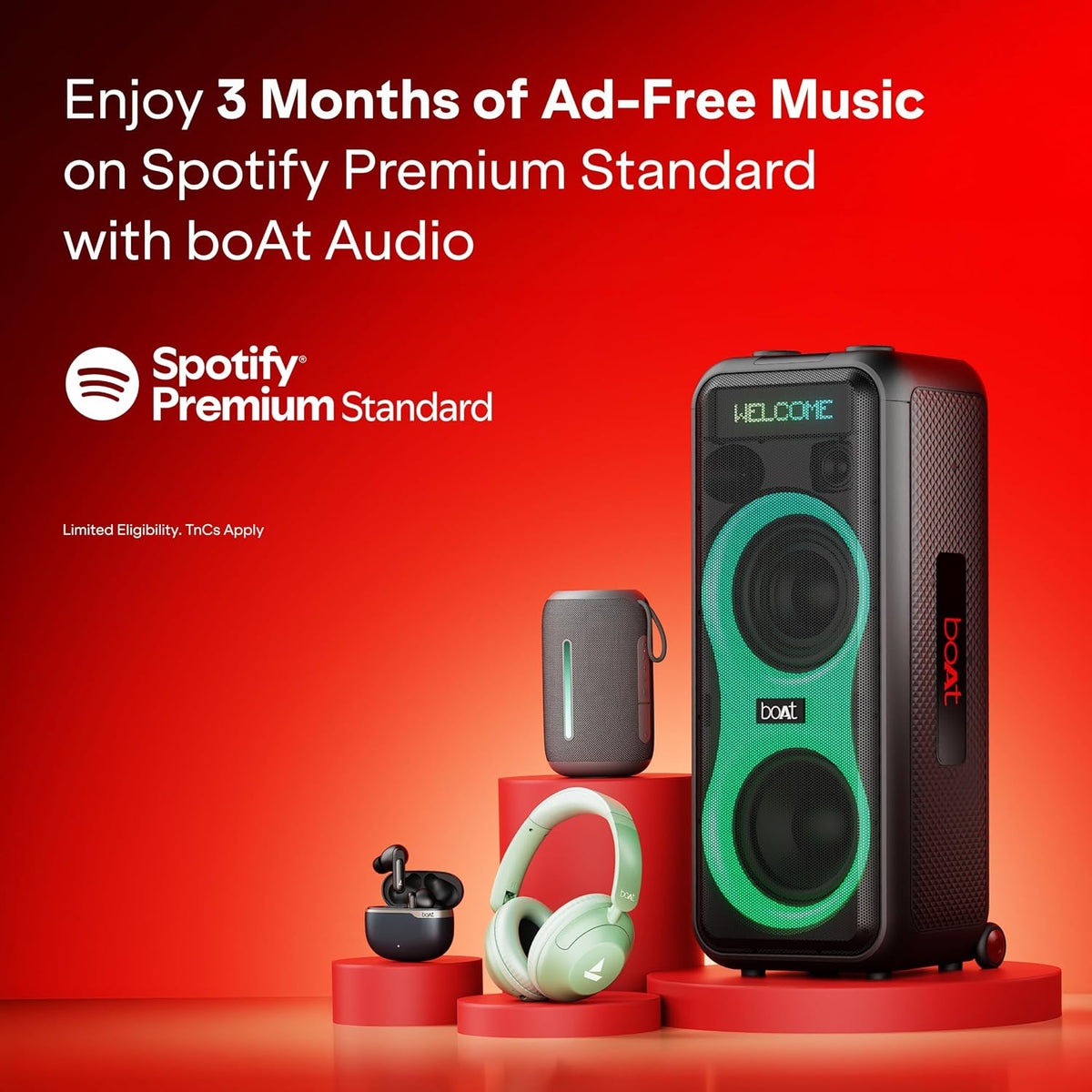 boAt Rockerz 421, 60H Battery, Low Latency(40Ms), 40Mm Drivers, ENx Tech, Stream Ad Free Music via App Support, Bluetooth Headphones, Wireless Over Ear Headphone with Mic (Sage Green)