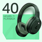 boAt Rockerz 421, 60H Battery, Low Latency(40Ms), 40Mm Drivers, ENx Tech, Stream Ad Free Music via App Support, Bluetooth Headphones, Wireless Over Ear Headphone with Mic (Sage Green)