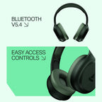 boAt Rockerz 421, 60H Battery, Low Latency(40Ms), 40Mm Drivers, ENx Tech, Stream Ad Free Music via App Support, Bluetooth Headphones, Wireless Over Ear Headphone with Mic (Sage Green)