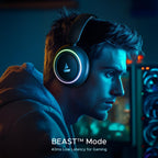 boAt Rockerz 480, RGB LEDs,6 Light Modes, 40mm Drivers,Beast Mode, 60H Battery, ENx Tech, App Support, Bluetooth Headphones, Wireless Over Ear Headphone with Mic (Black Sabre)
