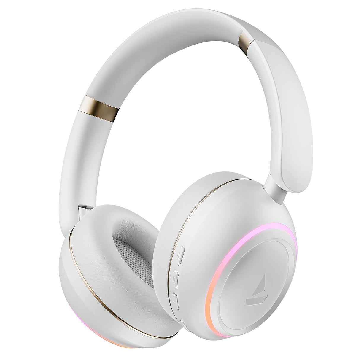 boAt Rockerz 480, RGB LEDs,6 Light Modes, 40mm Drivers,Beast Mode, 60H Battery, ENx Tech, App Support, Bluetooth Headphones, Wireless Over Ear Headphone with Mic (White Sabre)