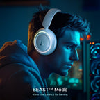 boAt Rockerz 480, RGB LEDs,6 Light Modes, 40mm Drivers,Beast Mode, 60H Battery, ENx Tech, App Support, Bluetooth Headphones, Wireless Over Ear Headphone with Mic (White Sabre)