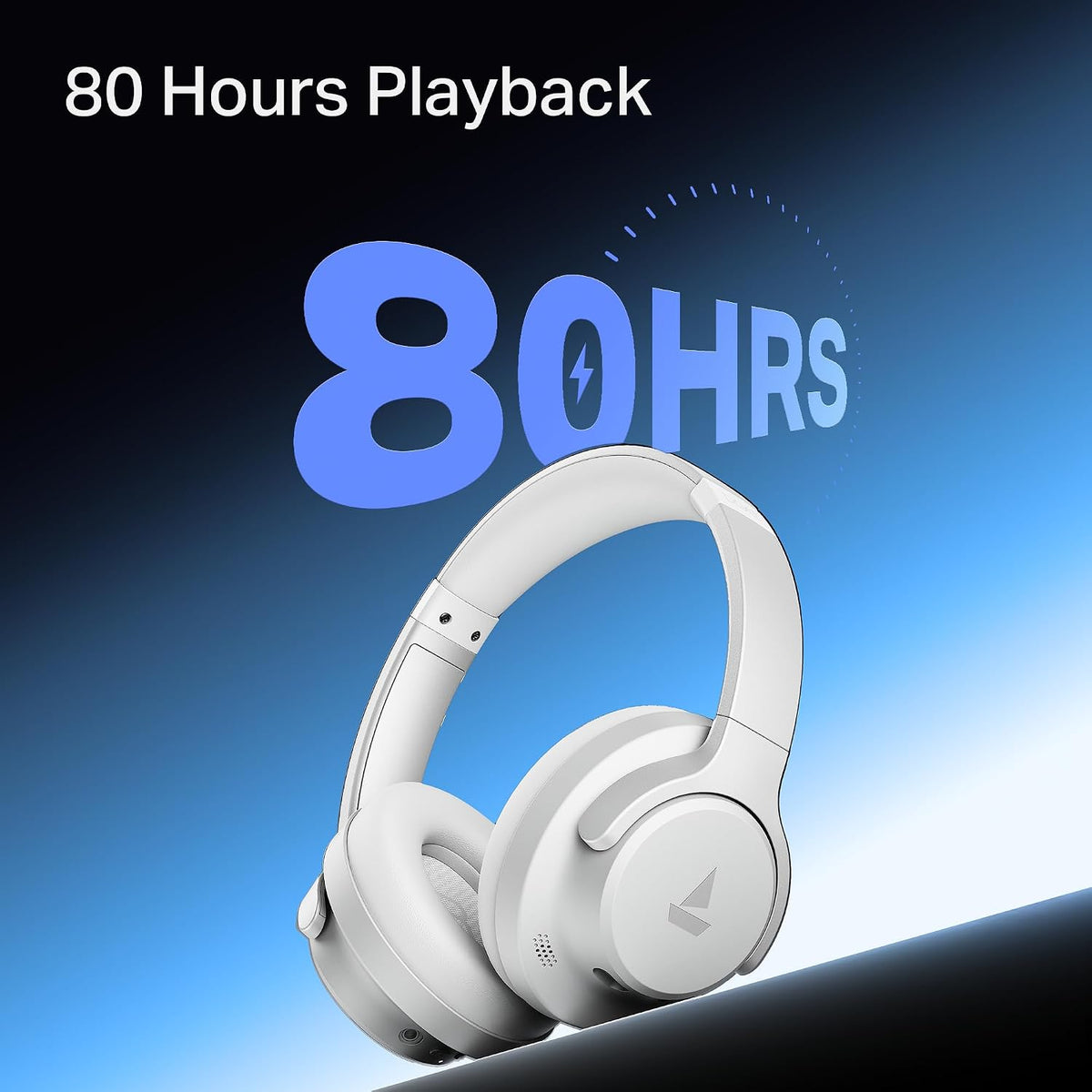 boAt Rockerz 512 ANC, 40Db Hybrid ANC, 80Hrs Playback, 40Mm Drivers, 40Ms Latency Beast Mode, Enx Tech, App Support, Over Ear Bluetooth Headphones, Wireless Headphone with Mic (Bold White)