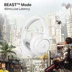boAt Rockerz 512 ANC, 40Db Hybrid ANC, 80Hrs Playback, 40Mm Drivers, 40Ms Latency Beast Mode, Enx Tech, App Support, Over Ear Bluetooth Headphones, Wireless Headphone with Mic (Bold White)