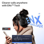 boAt Rockerz 512 ANC,(~40dB) Hybrid ANC, 80H Battery, 40mm Drivers, 40ms Low Latency, ENx Tech, App Support, Bluetooth Headphones, Wireless Headphone with Mic (Cosmic Black)