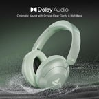 boAt Rockerz 650 Pro, Touch/Swipe Controls, Dolby Audio, 80Hrs Battery, 2Mics ENx, Fast Charge, App Support, Dual Pair, Bluetooth Over Ear Headphones with Mic (Sage Green)