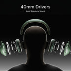 boAt Rockerz 650 Pro, Touch/Swipe Controls, Dolby Audio, 80Hrs Battery, 2Mics ENx, Fast Charge, App Support, Dual Pair, Bluetooth Over Ear Headphones with Mic (Sage Green)