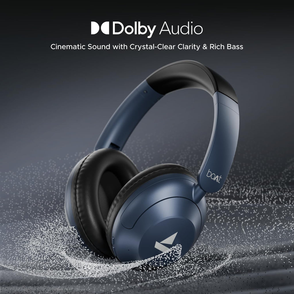 boAt Rockerz 650 Pro, Touch/Swipe Controls, Dolby Audio, 80Hrs Battery, 2Mics ENx, Fast Charge, App Support, Dual Pair, Bluetooth Over Ear Headphones with Mic(Starry Night)