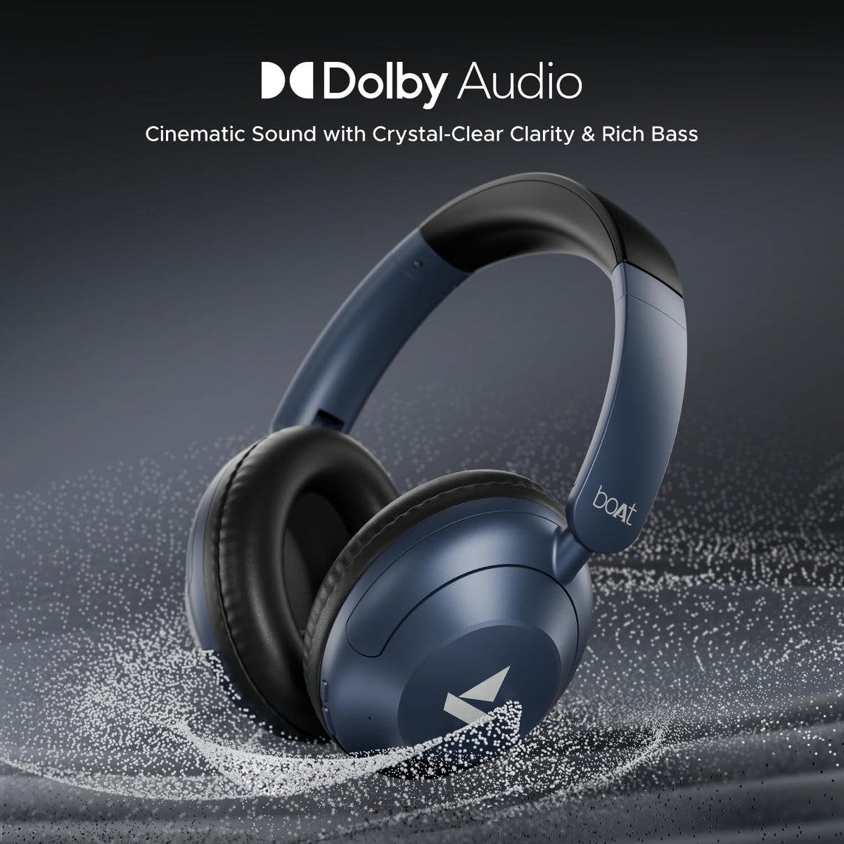 boAt Rockerz 650 Pro, Touch/Swipe Controls, Dolby Audio, 80Hrs Battery, 2Mics ENx, Fast Charge, App Support, Dual Pair, Bluetooth Over Ear Headphones with Mic(Starry Night)
