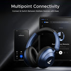 boAt Rockerz 650 Pro, Touch/Swipe Controls, Dolby Audio, 80Hrs Battery, 2Mics ENx, Fast Charge, App Support, Dual Pair, Bluetooth Over Ear Headphones with Mic(Starry Night)