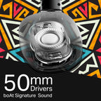 boAt Rockerz Plus 550, Customizable Earcups, 100H Battery, 50mm Drivers, Dual Pair, App Support, Bluetooth Headphones, Wireless Headphone with Mic (Black Psyche)