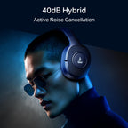 boAt Rockerz Plus 550 ANC, (~40dB) Hybrid ANC, 80Hrs Playback, 40ms Low Latency Beast Mode, 40mm Drivers, BT v5.4, Bluetooth Headphones, Wireless Headphone with Mic (Bold Blue)