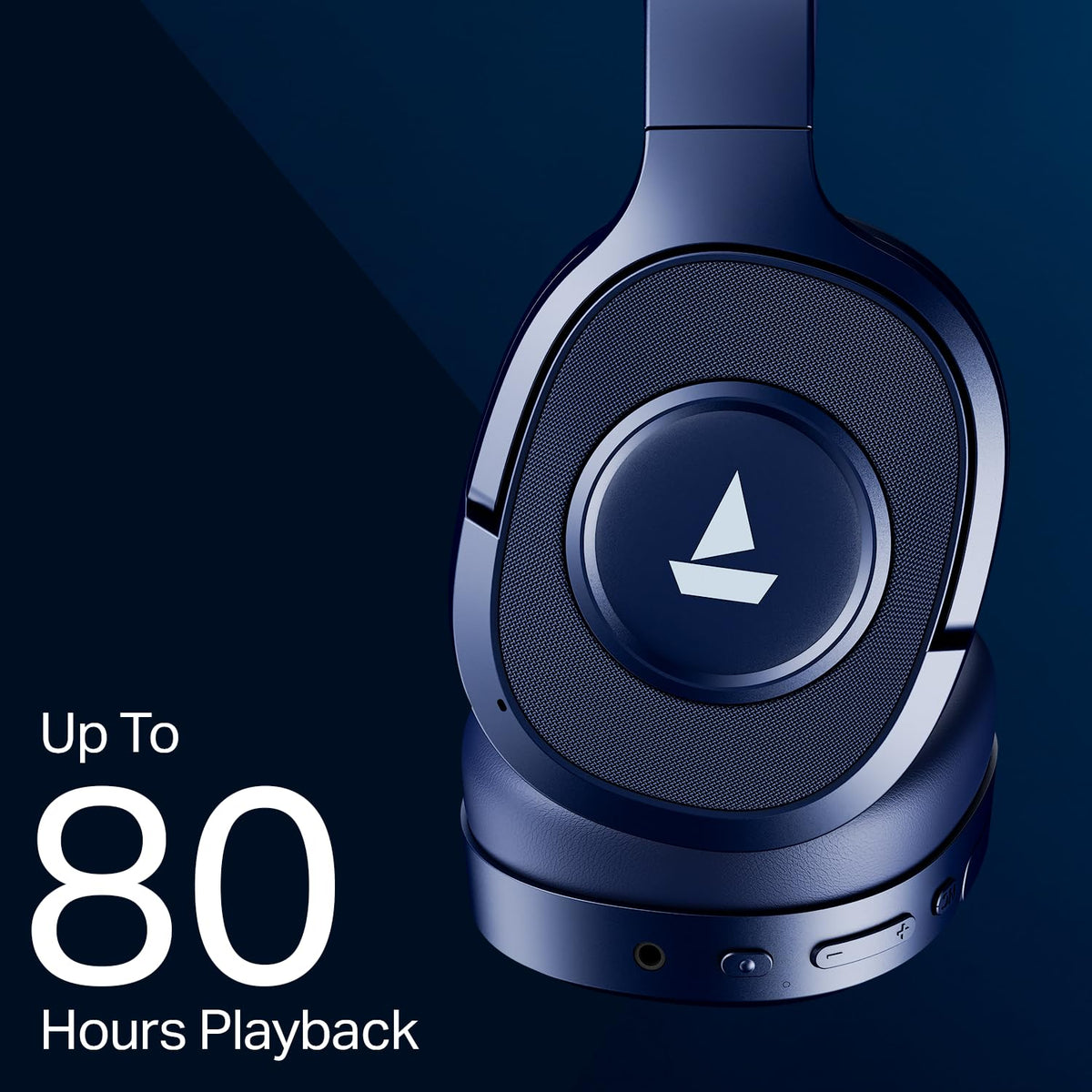 boAt Rockerz Plus 550 ANC, (~40dB) Hybrid ANC, 80Hrs Playback, 40ms Low Latency Beast Mode, 40mm Drivers, BT v5.4, Bluetooth Headphones, Wireless Headphone with Mic (Bold Blue)