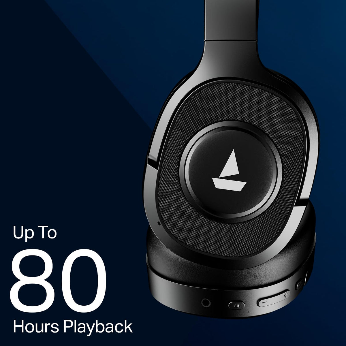 boAt Rockerz Plus 550 ANC, (~40dB) Hybrid ANC, 80Hrs Playback, 40ms Low Latency Beast Mode, 40mm Drivers, BT v5.4, Bluetooth Headphones, Wireless Headphone with Mic (Cosmic Black)
