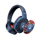 boAt Rockerz Plus 550, Customizable Earcups, 100H Battery, 50mm Drivers, Dual Pair, Stream Ad Free Music via App Support, Bluetooth Headphones, Wireless Headphone with Mic (Blue Psyche)