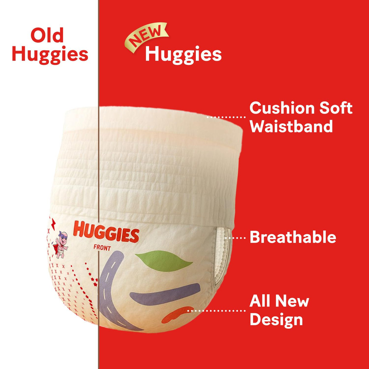 Huggies Complete Comfort Wonder Pants | Pant Style Baby Diapers Medium Size (M), 100 Count | India's Fastest Absorbing Diaper, Prevents Diaper Rash, Ideal for 7 to 12 Kgs (50 Count, Pack of 2)