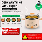 Goodscity Multipurpose Kettle with Ceramic Coating 1.2L | Boil, Steam, Fry, Saute | 600 W Multi Cooker Electric Kettle for Water, Egg, Tea, Coffee, Babyfood | 1 Year Waranty