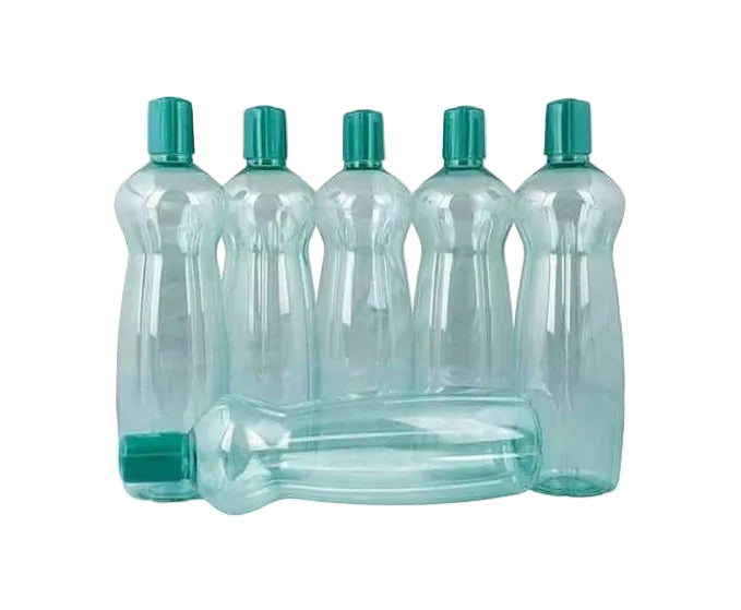 Pacific 1000 Pet Water Bottles, 1 Litre Each, Set of 6, Blue | BPA Free | Leak Proof | Office Bottle | Gym Bottle | Home | Kitchen | Travel Bottle | Reusable Bottle (Milton-light-green)
