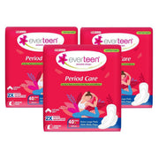 everteen sanitary pads XL 40 for Women, Enriched with Neem and Safflower, Rash Free Period Pads For Medium Flow, Locks Odour & Wetness - 3 Packs (40 Pads Each)