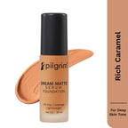 Pilgrim Medium Rich Caramel Serum Liquid Foundation, Matte & Poreless,30 ml