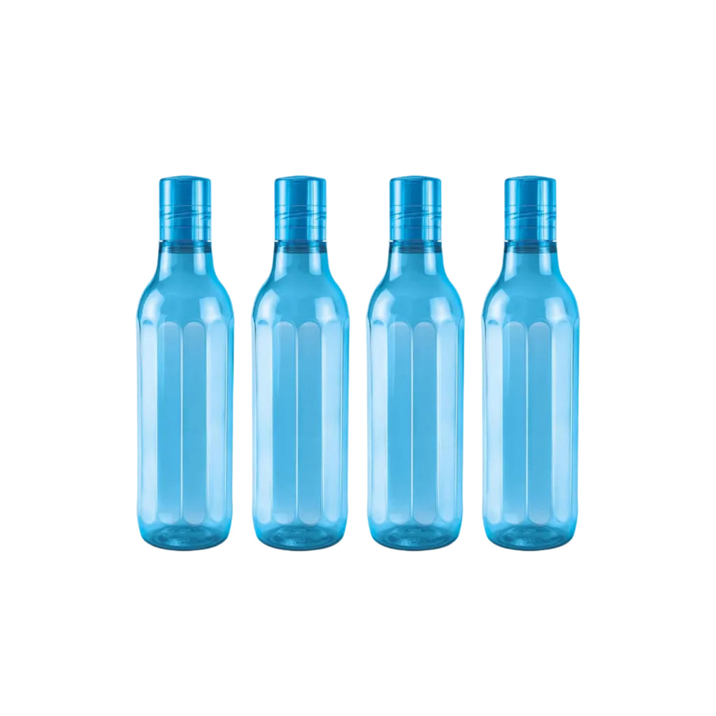 MILTON Prism 1000 Pet Water Bottle Set of 4, 1 Litre Each, Sky Blue | BPA Free | 100% Leak Proof | Office | Gym | Home | Kitchen | Travel | Hiking | Treking