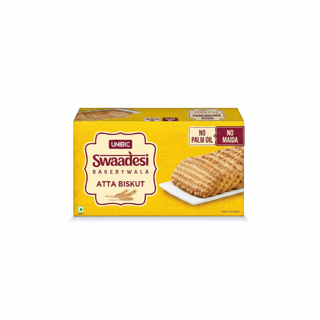 Unibic Swaadesi Atta Bakery Biscuits - No Maida, No Palm Oil I Biskut Bakery Biscuits I 200 gm