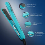 Ikonic Professional Vibe Hair straightener-Teal | Straightener with AI Technology| Ceramic Floating Plates| Ionic Technology| Easy to Use