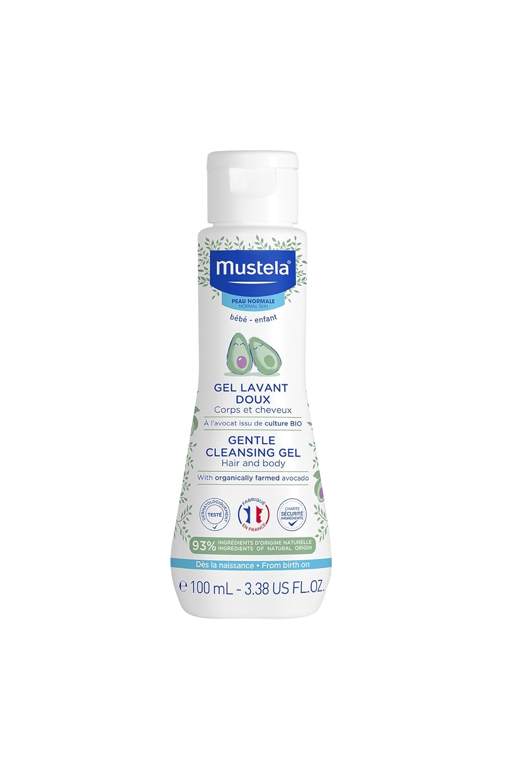 Mustela Baby Body Wash and Shampoo with Avocado 100ml