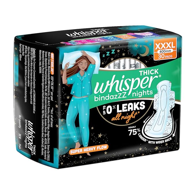 Whisper Bindazzz Nights 30 XXXL Sanitary Pads