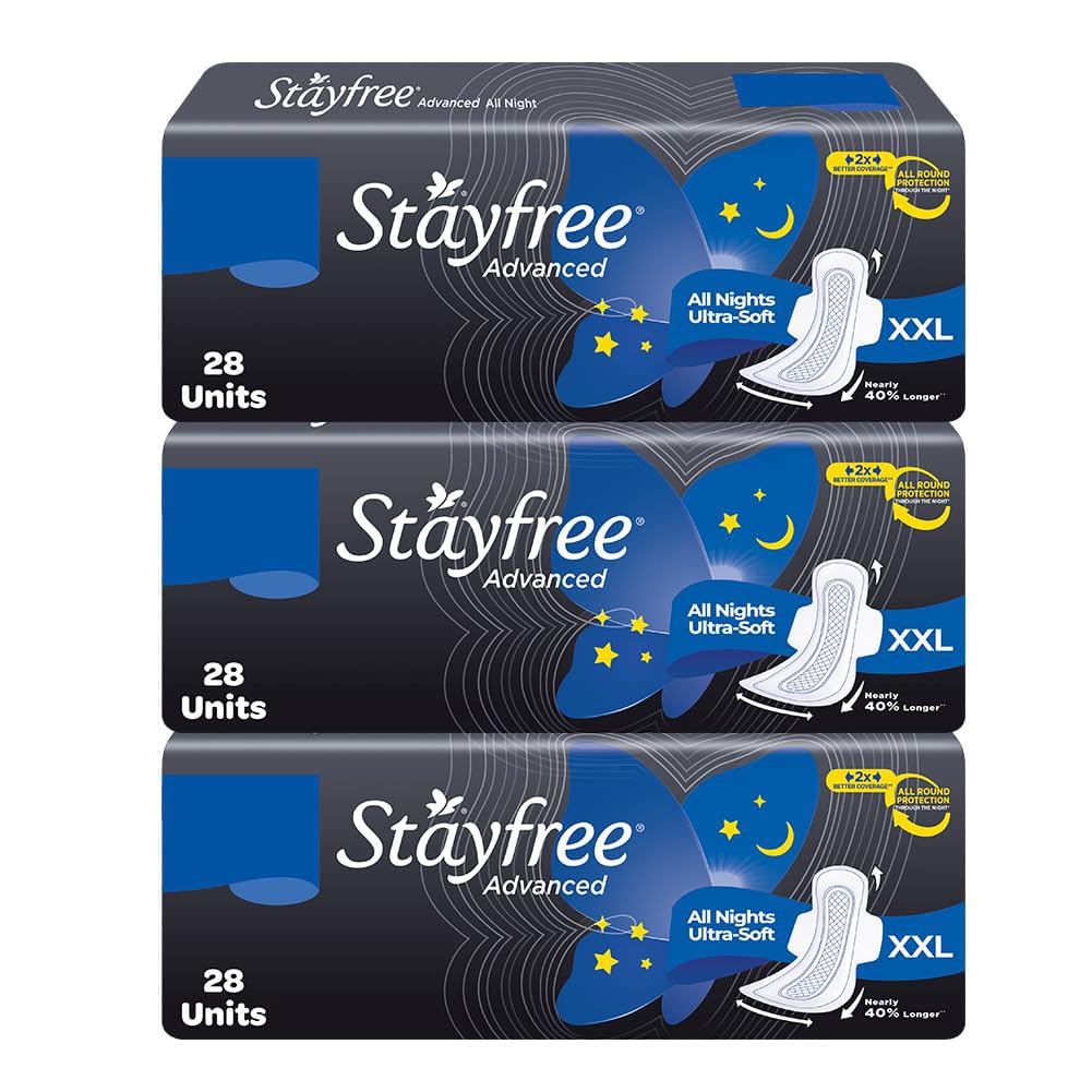 Stayfree Advanced Xxl|Combo Packs 84 Pads|All Night Ultra Comfort Sanitary Pads Women