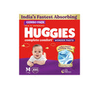 Huggies Complete Comfort Wonder Pants | Pant Style Baby Diapers Medium Size (M), 100 Count | India's Fastest Absorbing Diaper, Prevents Diaper Rash, Ideal for 7 to 12 Kgs (50 Count, Pack of 2)