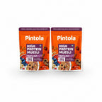 Pintola 25g High Protein Muesli, Fruit & Nut, 1kg | Gluten-Free, Naturally Sweetened with Organic Jaggery & Dates, 22% Fruits, Nuts & Seeds, No Refined Sugar, Healthy Breakfast Cereal (Pack of 2)