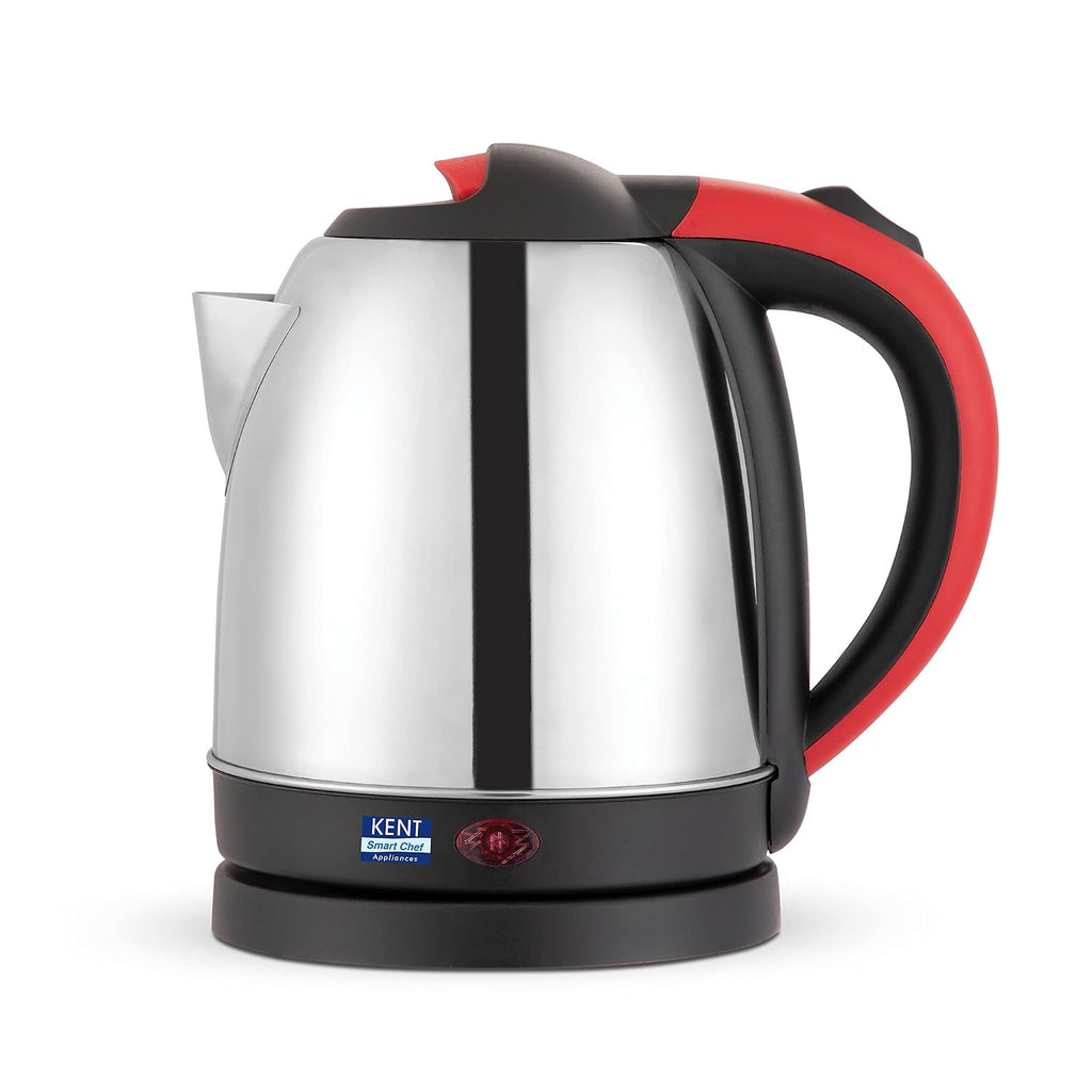 KENT 16097 Glaze Electric Steel Kettle 1.5 L 1500 W | Stainless Steel body | Overheating Protection | Plastic Insulated handle | 360° Rotating Base | Water Level Indicator | 1 Year Warranty