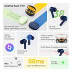 realme Buds T110 Bluetooth Truly Wireless in Ear Earbuds with mic, AI ENC for Calls, Google Fast Pair, 38 Hours Total Playback with Fast Charging and Low Latency Gaming Mode (Jazz Blue)