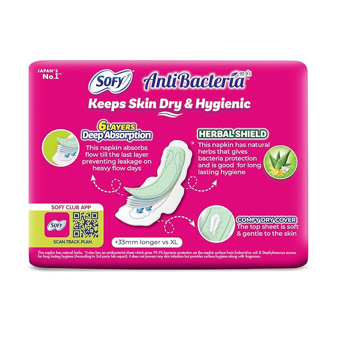 Sofy Antibacteria Sanitary Pads - 30 Pieces (Super XL Plus) (Pack of 1)