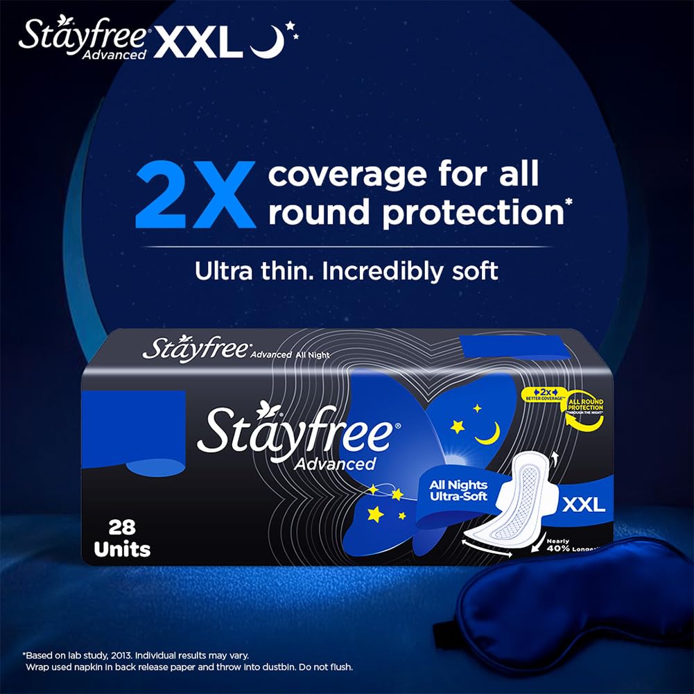 Stayfree Advanced Xxl|Combo Packs 84 Pads|All Night Ultra Comfort Sanitary Pads Women