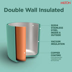 Milton Dewie Duo 1000 Thermosteel Water Bottle 1000 ml, 24 Hr Hot and Cold I Leak Proof Lid, ISI Certified I Vacuum Insulated I for Office, Gym, School I Green Purple