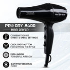 VEGA PROFESSIONAL Pro Dry 2400W Hair Dryer for Women & Men, Professional Blow Dryer with Cool Shot Button & Combination of 4 Heat & 2 Speed Settings, 16 Amp Plug, Salon Hair Styling at Home (VPMHD-03)