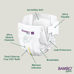Bambo Nature Premium Baby Tape Diapers for Baby Medium Size (4-8 Kgs) - Super Absorbent, Breathable, Extra Soft, Dermatologically Tested, Hypoallergenic Infant Nappies With Wetness Indicator, 28 Count