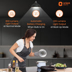 Orient Electric 9W Emergency LED Bulb| Rechargeable LED Light| 2 Hours Battery Backup| Up to 4 kV Surge Protection| 6500K, Cool White| B22d Base| Made in India| Pack of 8