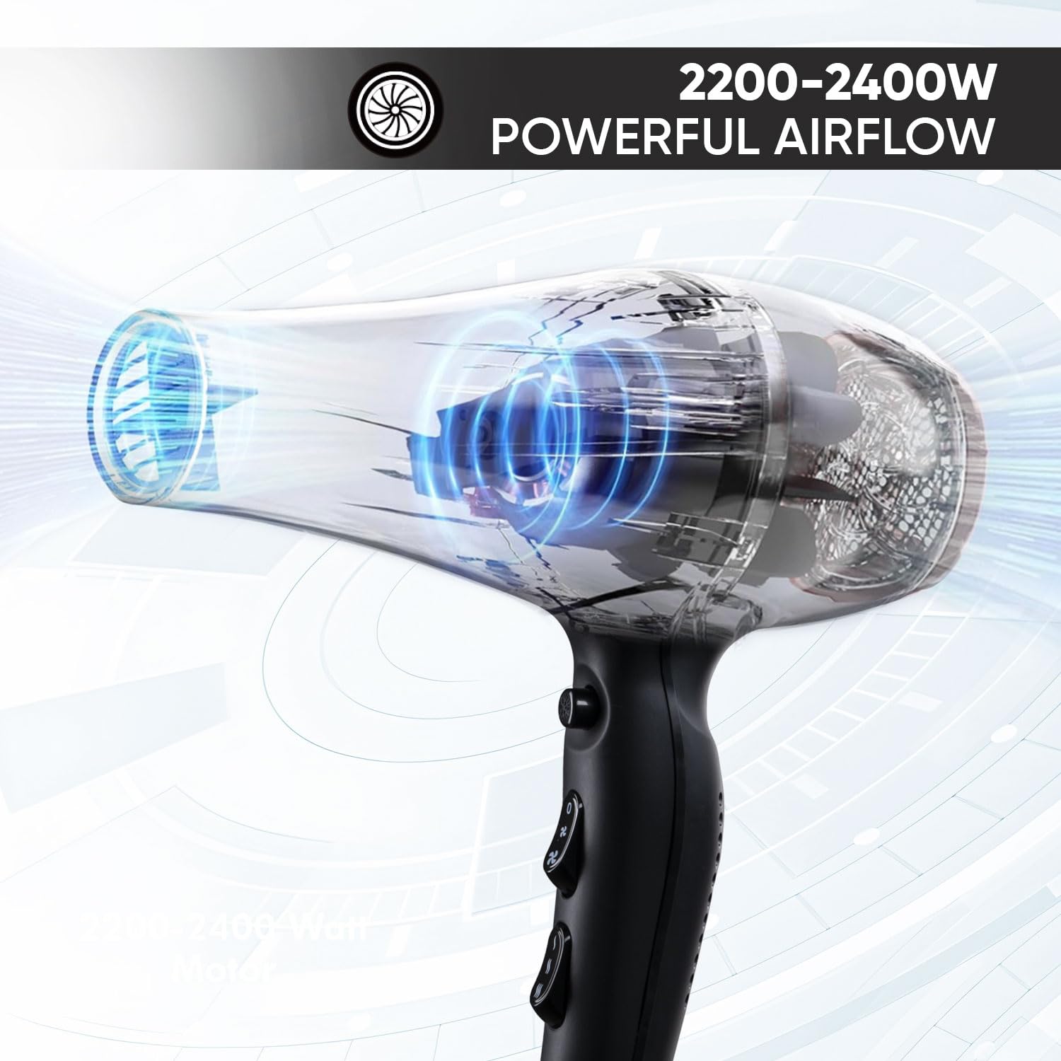 VEGA PROFESSIONAL Pro Dry 2400W Hair Dryer for Women & Men, Professional Blow Dryer with Cool Shot Button & Combination of 4 Heat & 2 Speed Settings, 16 Amp Plug, Salon Hair Styling at Home (VPMHD-03)