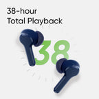 realme Buds T110 Bluetooth Truly Wireless in Ear Earbuds with mic, AI ENC for Calls, Google Fast Pair, 38 Hours Total Playback with Fast Charging and Low Latency Gaming Mode (Jazz Blue)