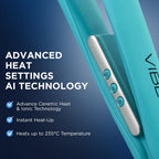 Ikonic Professional Vibe Hair straightener-Teal | Straightener with AI Technology| Ceramic Floating Plates| Ionic Technology| Easy to Use