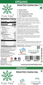 Pure Tree Certified Organic Rosted Chana Dal | 200 g