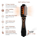 Urban yog Makemeebold 3-In-1 Hot Air Brush & Mystic Volume Hair Styling Foam(150Ml),Hair Dryer,Straightener,Volumizer|1200 Watts Blow Dryer Brush|Volumizing Foam For Fine Hair,Paraben-Free,Black