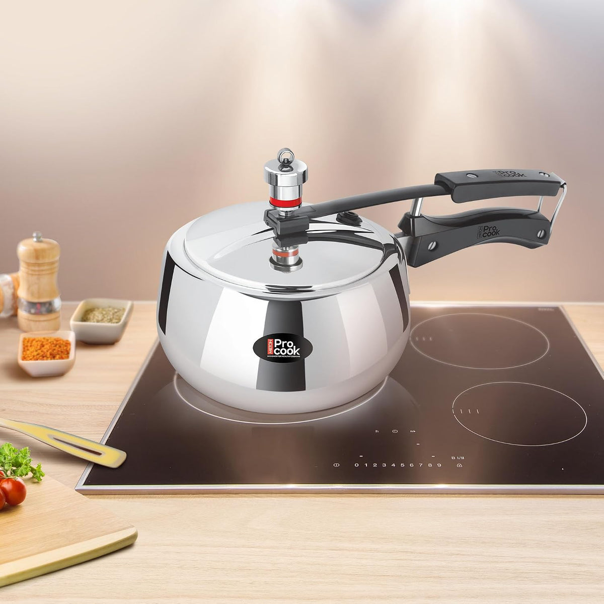 Milton Pro Cook Induction Cookware & Gas Stove Friendly Triply Stainless Steel Curve Pressure Cooker with Inner Lid 2 Litre | Gasket Release System | Hot Plate & Flame Safe | 5 Year Warranty | Silver