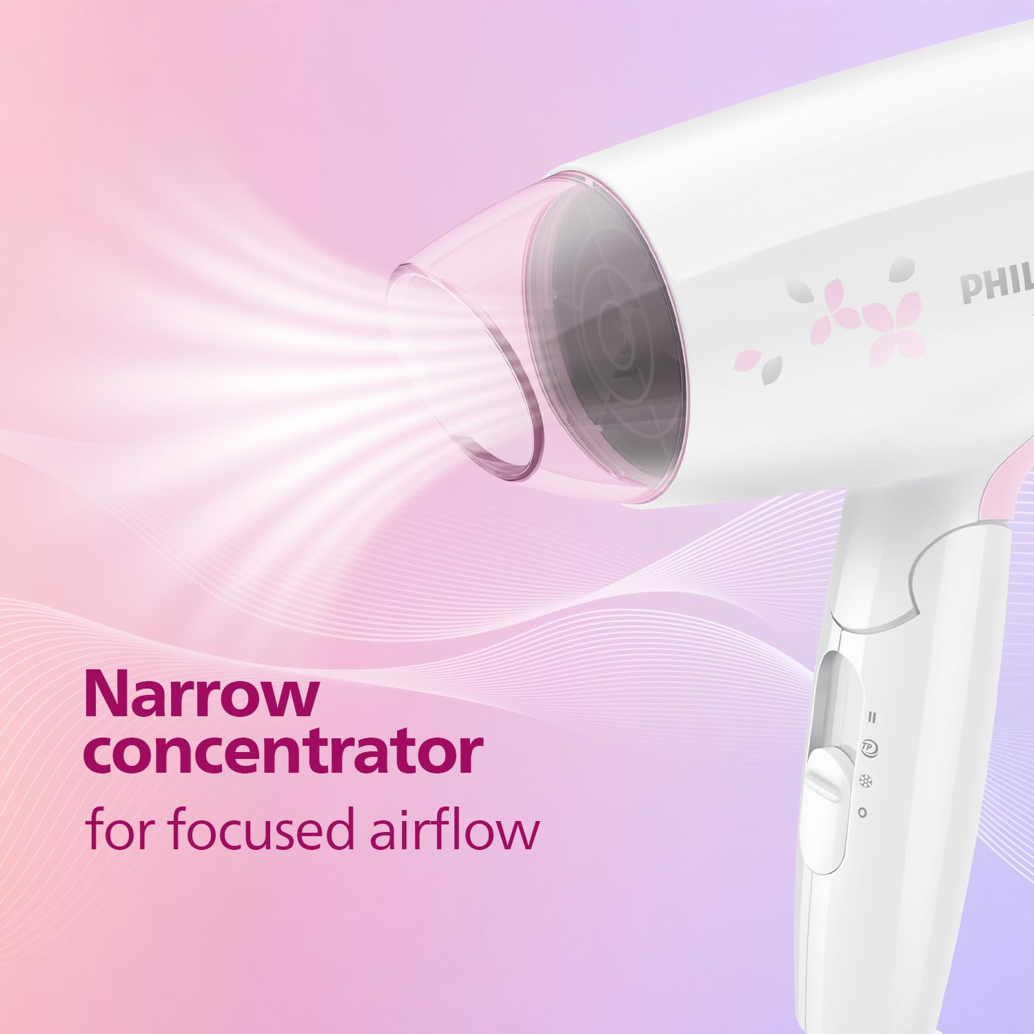 Philips India's No.1 Hair Styling Brand - Foldable Hair Dryer | 1200W | Fast Blow Dry | 2 Heat Settings | ThermoProtect Tech |Travel-Friendly, Quick Dry | Frizz Control For Indian Hair | HP8120