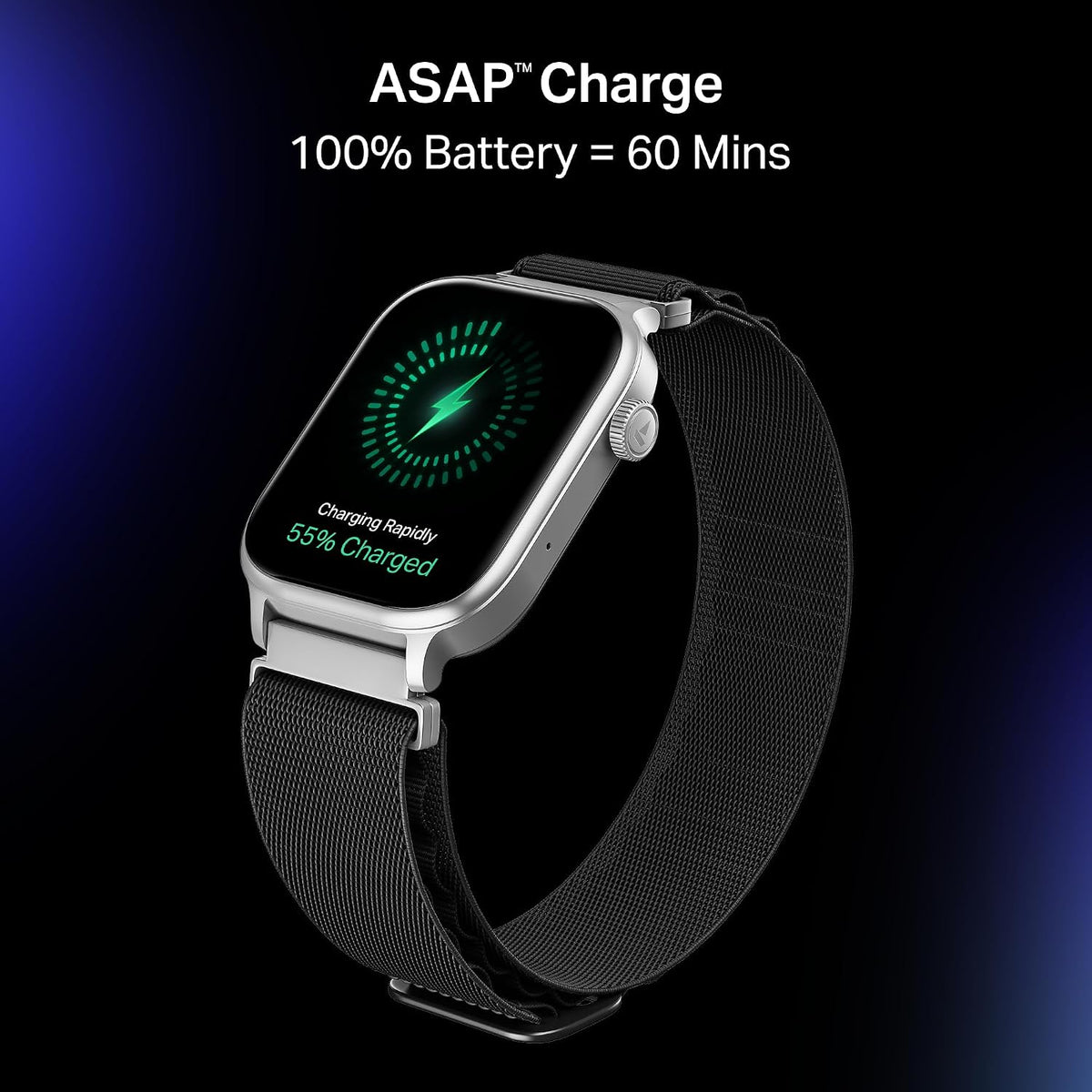 boAt Storm Infinity Plus w/20 Days Extensive Battery Life, Huge 680 mAh, Only Charge Once a Month, 1.96" Display, Functional Crown, Multiple Sports Modes, smart Watch for man & Woman (Sports Black)