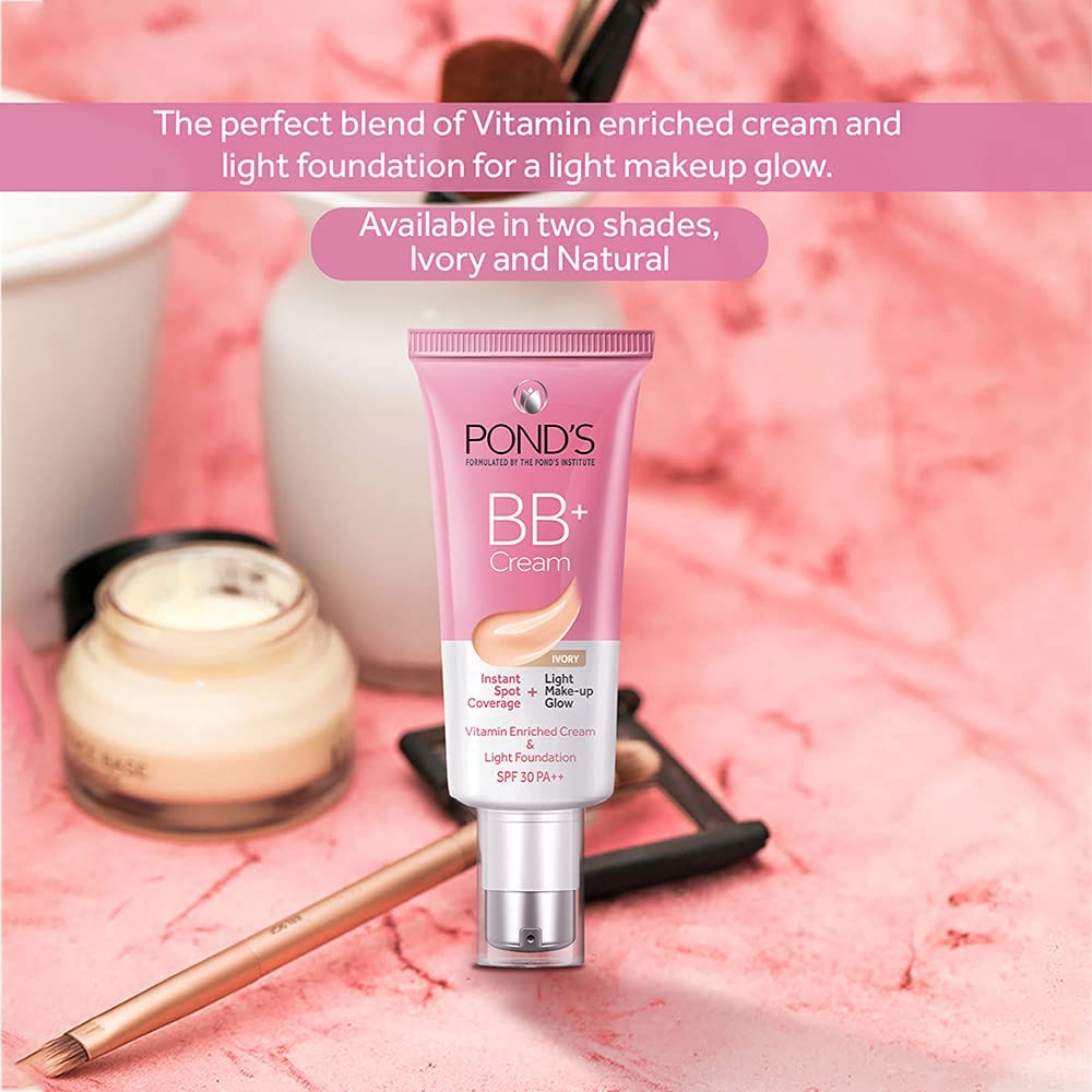 POND'S BB+ Cream|| Instant Spot Coverage + Light Make-up Glow|| Ivory 30g